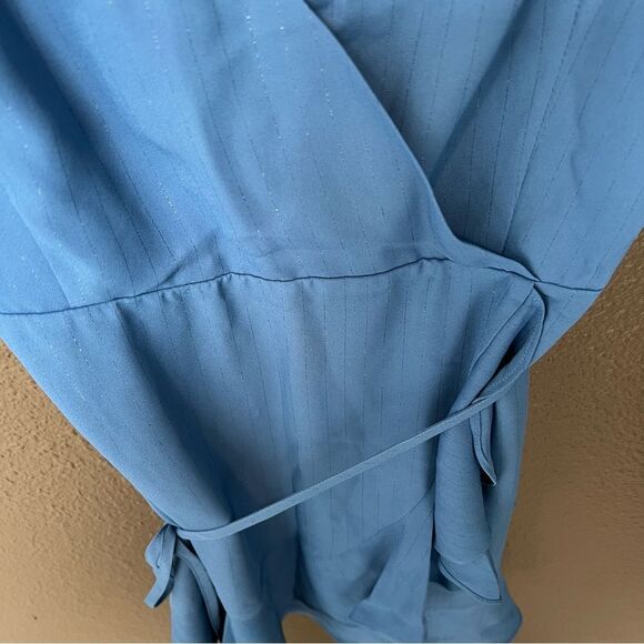NWT Revolve x Jack by BB Dakota Almost Wrapped Dress in Sea Blue | Size 8 - Picture 6 of 11